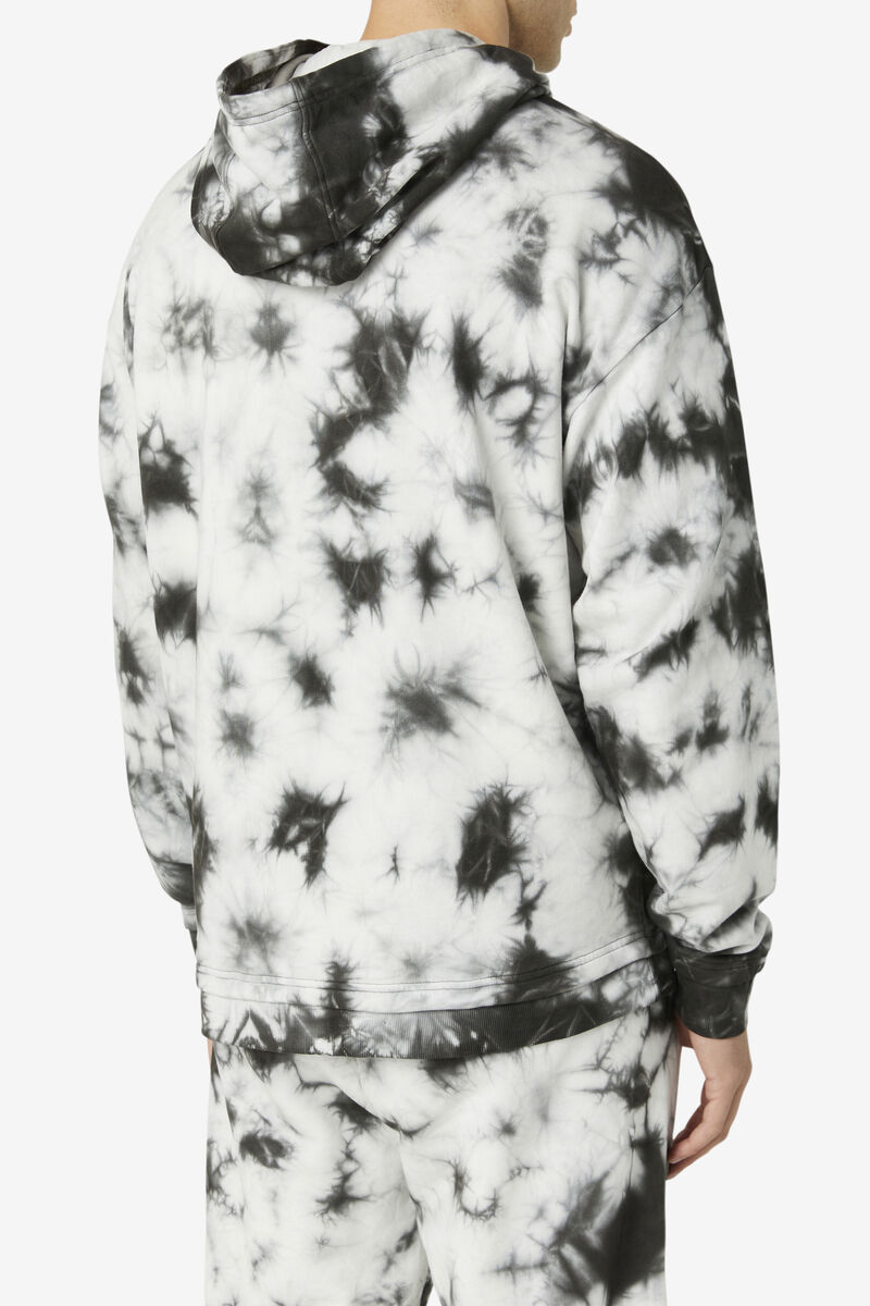 Men's Fila Plantsy Layered Hoodie Hoodies Black / White | 562pD85GVGa