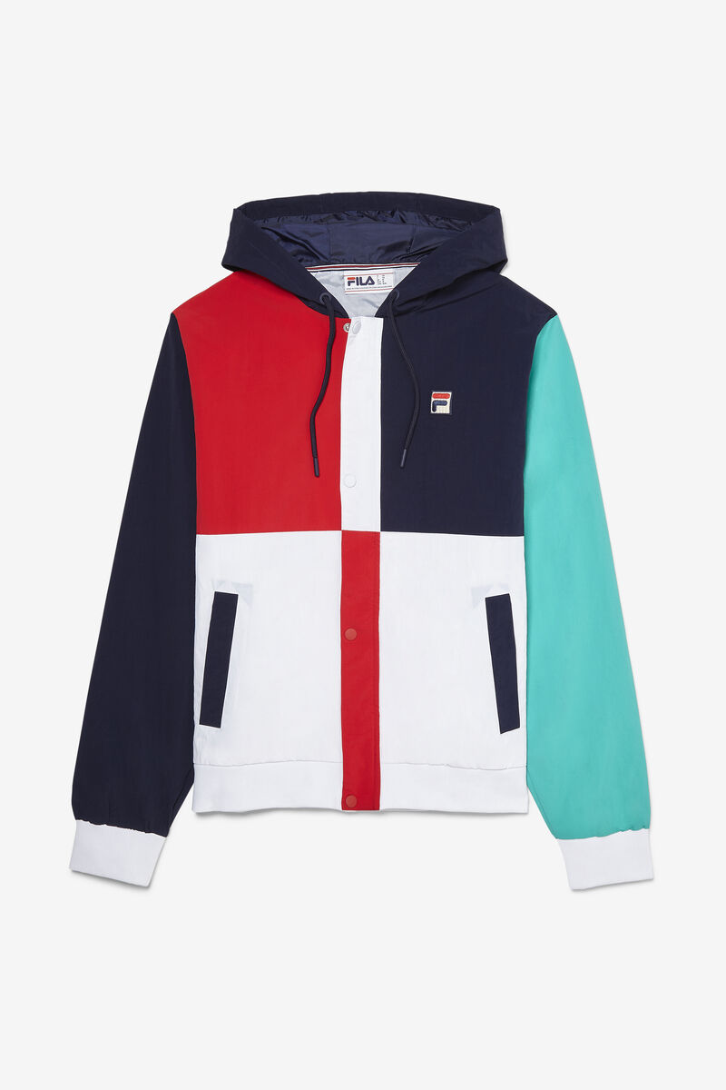 Men\'s Fila Prentice Wind Jacket Jackets Navy / White / Red | HPNcGAKiFST
