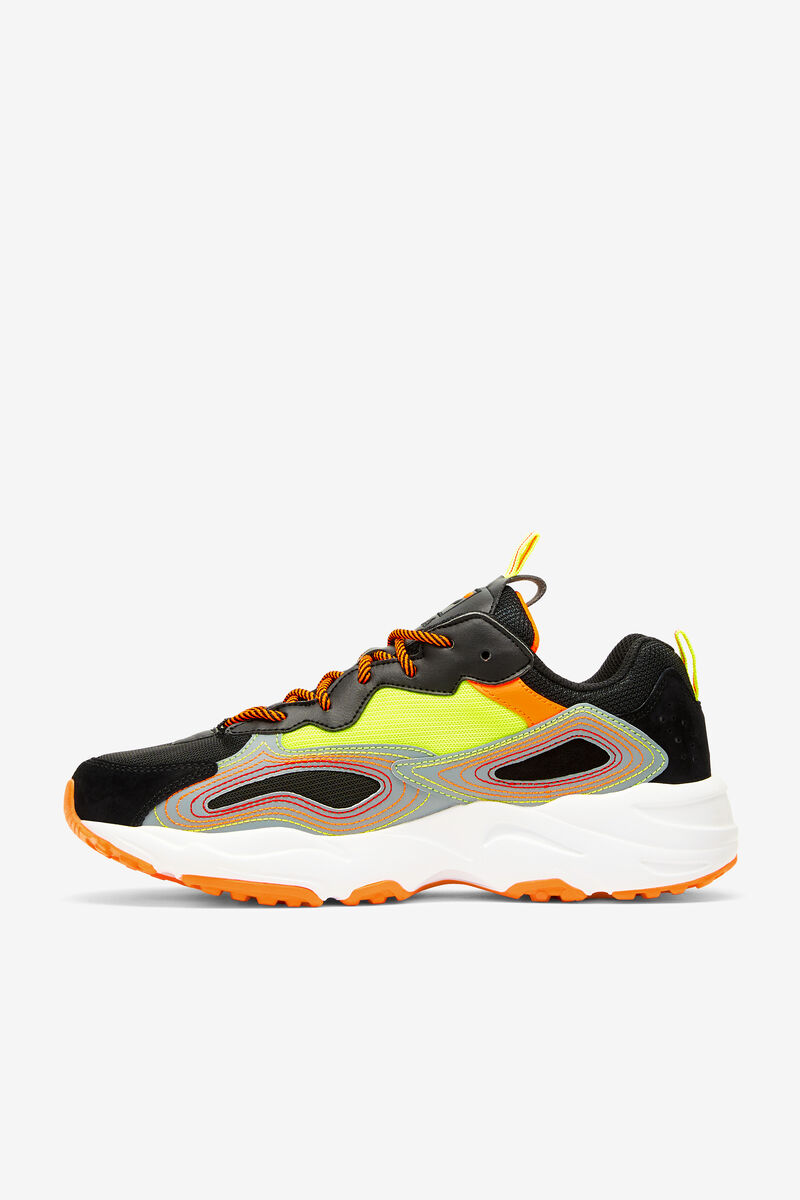 Men's Fila Ray Tracer Stitch Walking Shoes Black / Orange | pZHmVI6e7gb
