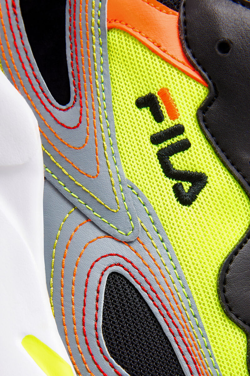 Men's Fila Ray Tracer Stitch Walking Shoes Black / Orange | pZHmVI6e7gb