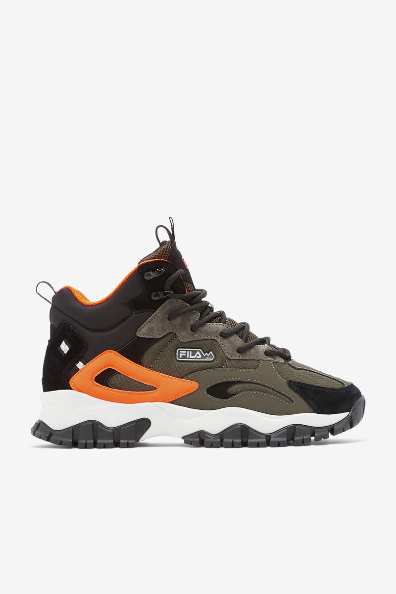 Men\'s Fila Ray Tracer Tr 2 Mid Walking Shoes Black / Orange | yzOIR65kHb6