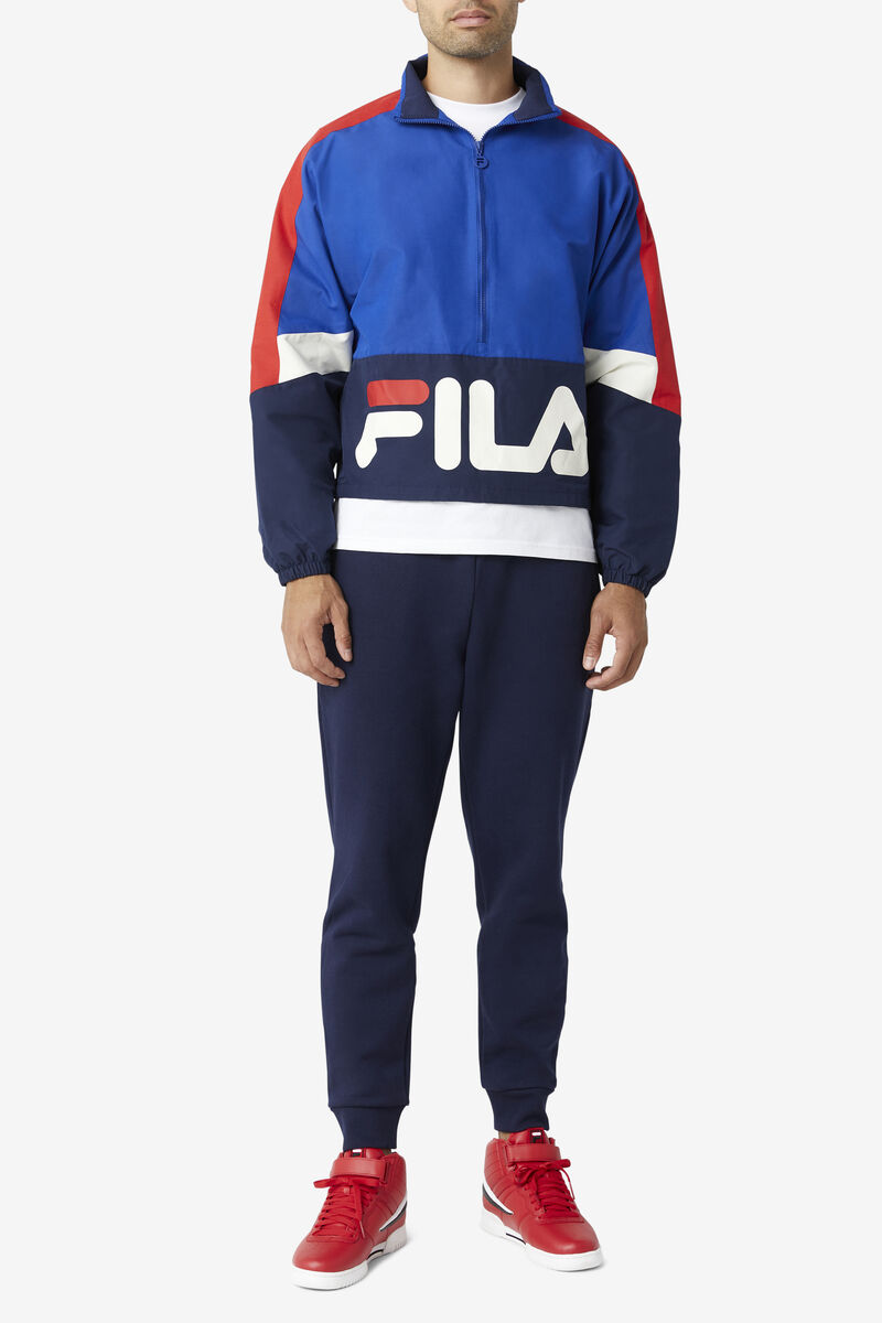 Men's Fila Reid Track Jacket Tracksuits Blue / Navy / Red | H3dGpSBHEpg