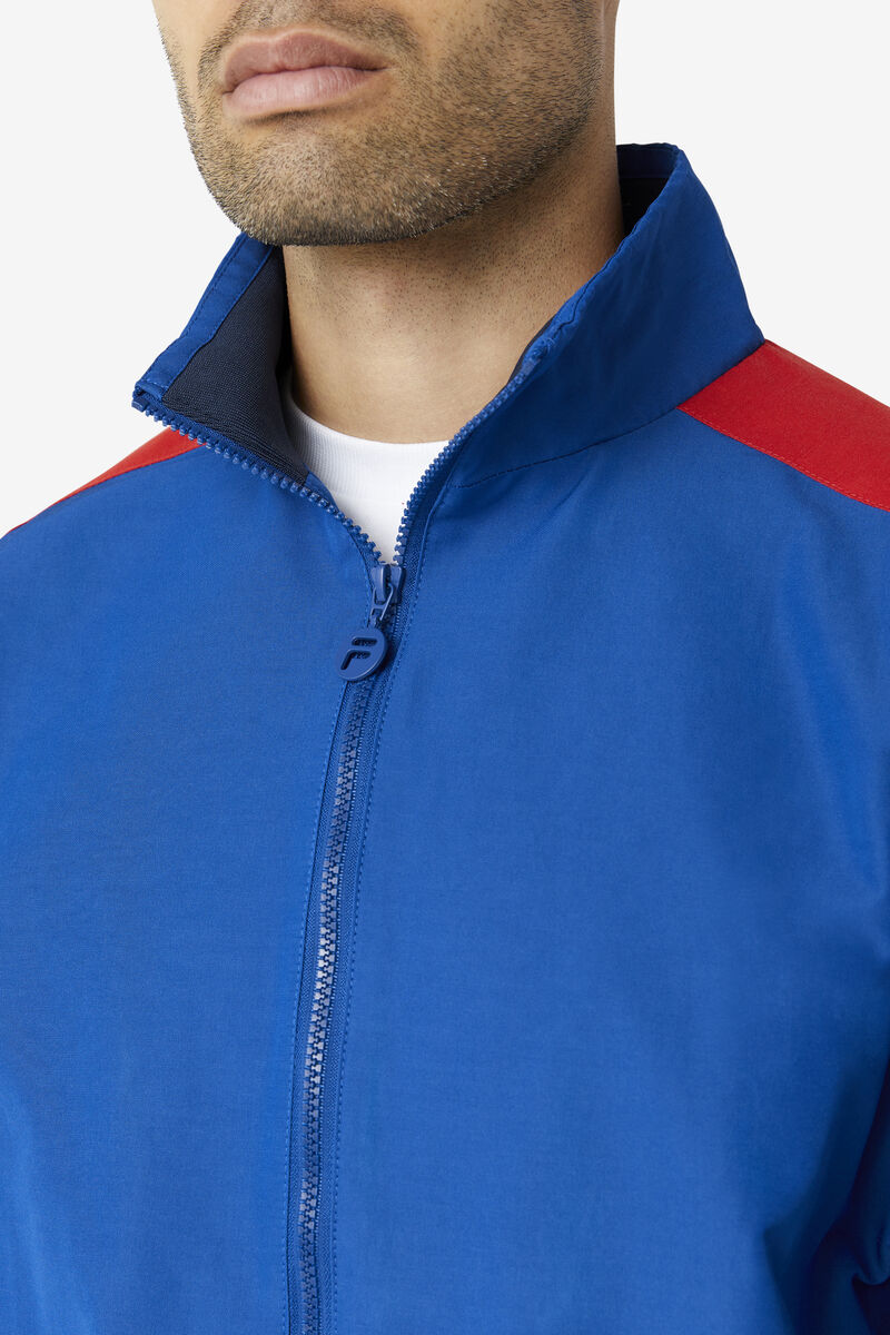 Men's Fila Reid Track Jacket Tracksuits Blue / Navy / Red | H3dGpSBHEpg