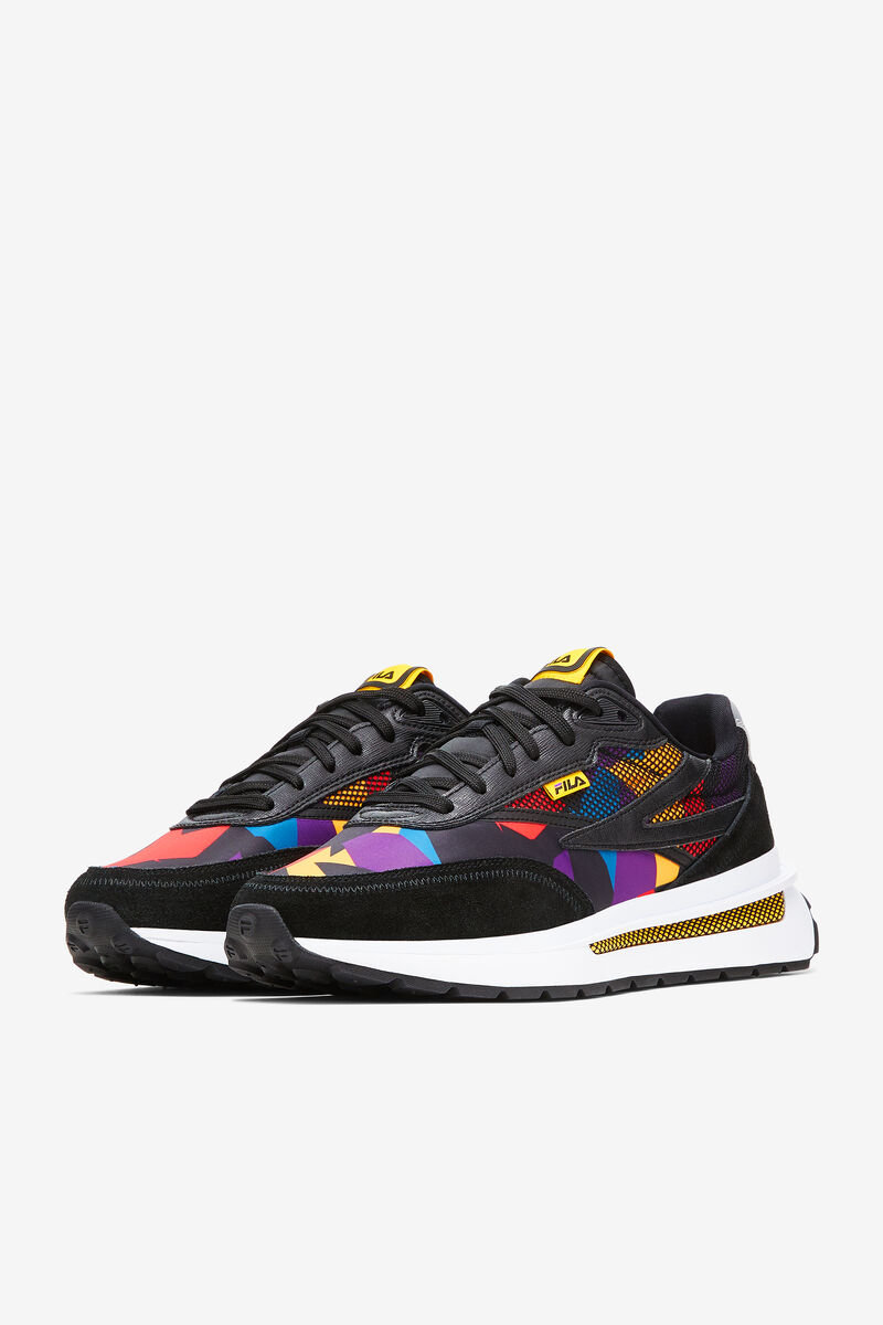 Men's Fila Renno '90s Chunky Sneakers | Fila Sneakers Black / Orange Gold / Turquoise | c72mzBGD4wL