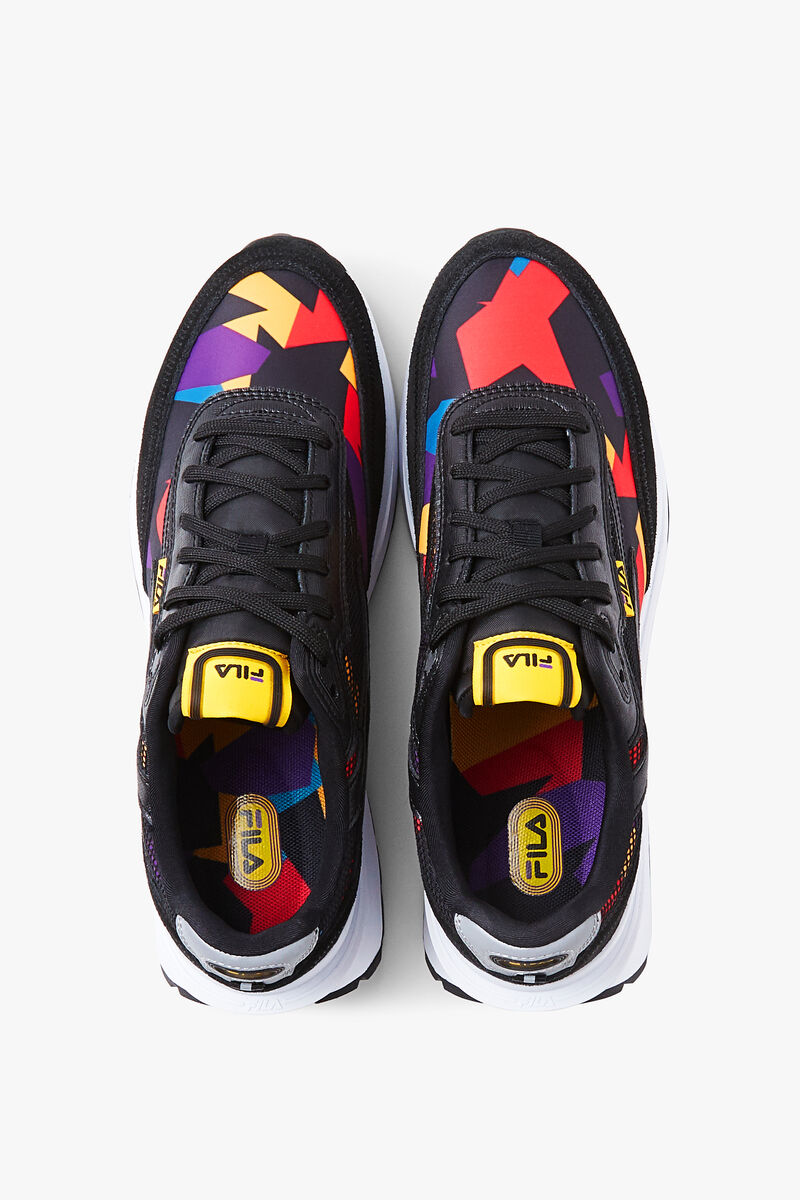 Men's Fila Renno '90s Chunky Sneakers | Fila Sneakers Black / Orange Gold / Turquoise | c72mzBGD4wL