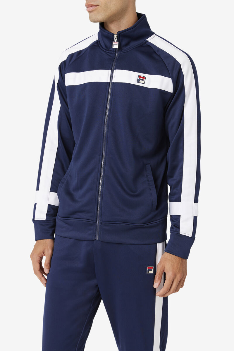 Men's Fila Renzo Jacket Jackets Navy / White | 15Tt5BVvcpu