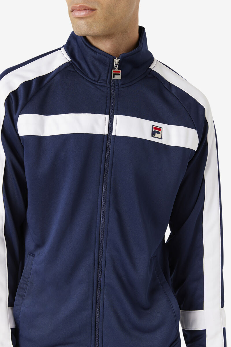 Men's Fila Renzo Jacket Jackets Navy / White | 15Tt5BVvcpu