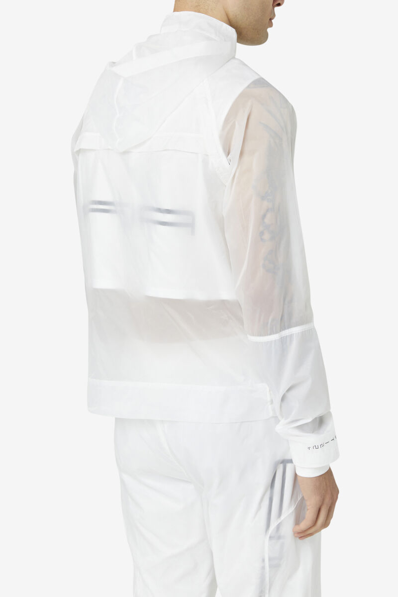 Men's Fila Rigel Windbreaker Jackets White / Black | ywt5CN7Ewj3