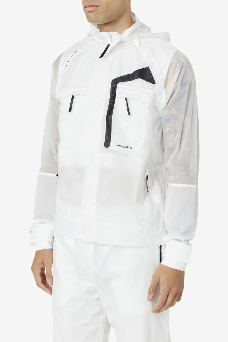 Men's Fila Rigel Windbreaker Tracksuits White / Black | JJFDcob3Y2n