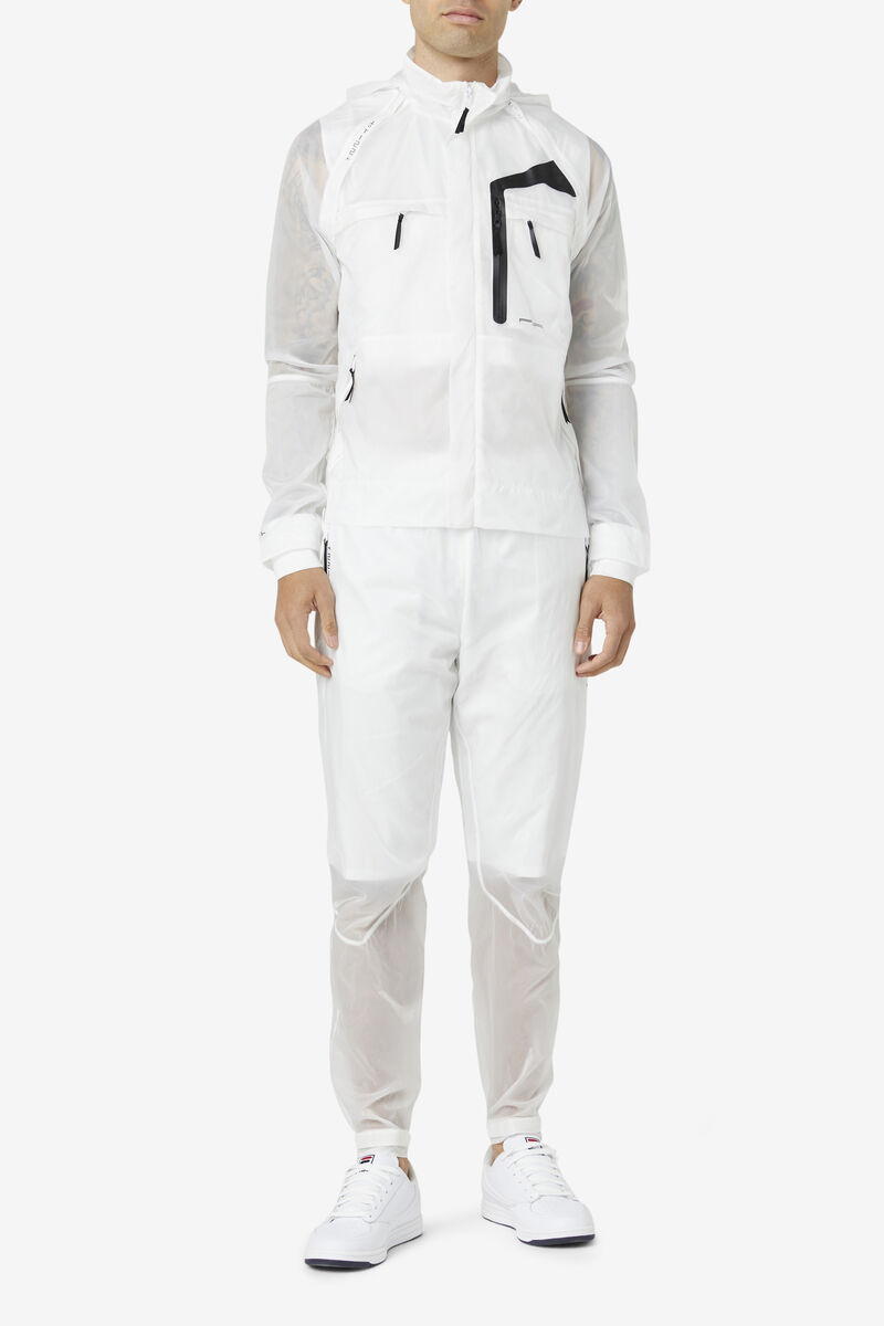Men's Fila Rigel Windbreaker Tracksuits White / Black | JJFDcob3Y2n