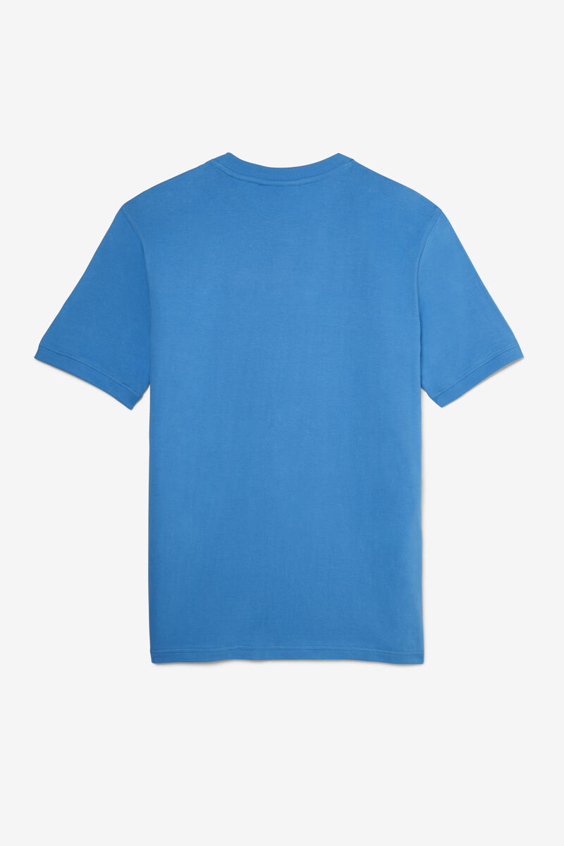 Men's Fila Salza T Shirts Blue Light Turquoise / White / Red / Black | 6tGJO4anFlr