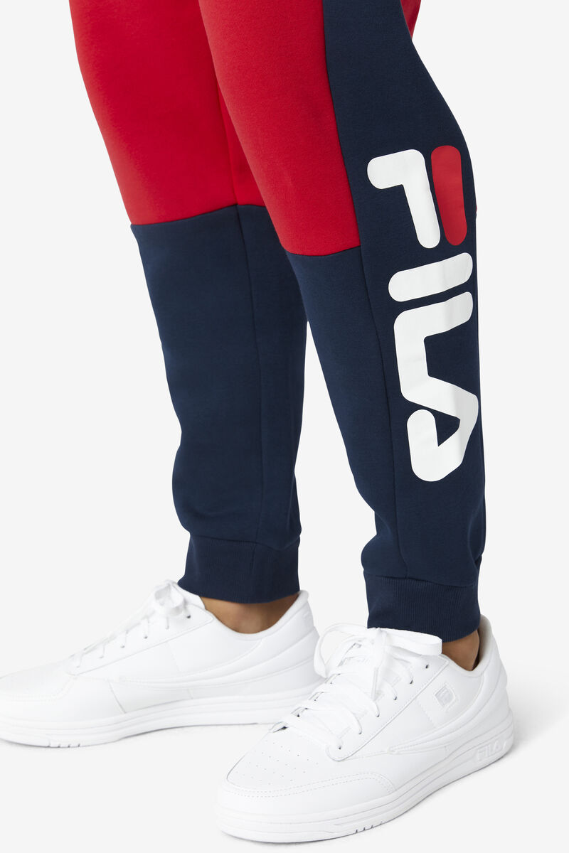 Men's Fila Sander Pant Pants White / Red / Navy | n2mb1ZvFM2V