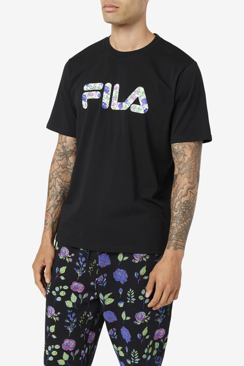 Men's Fila Saranac T Shirts Black | ZZYjFaNCmSt