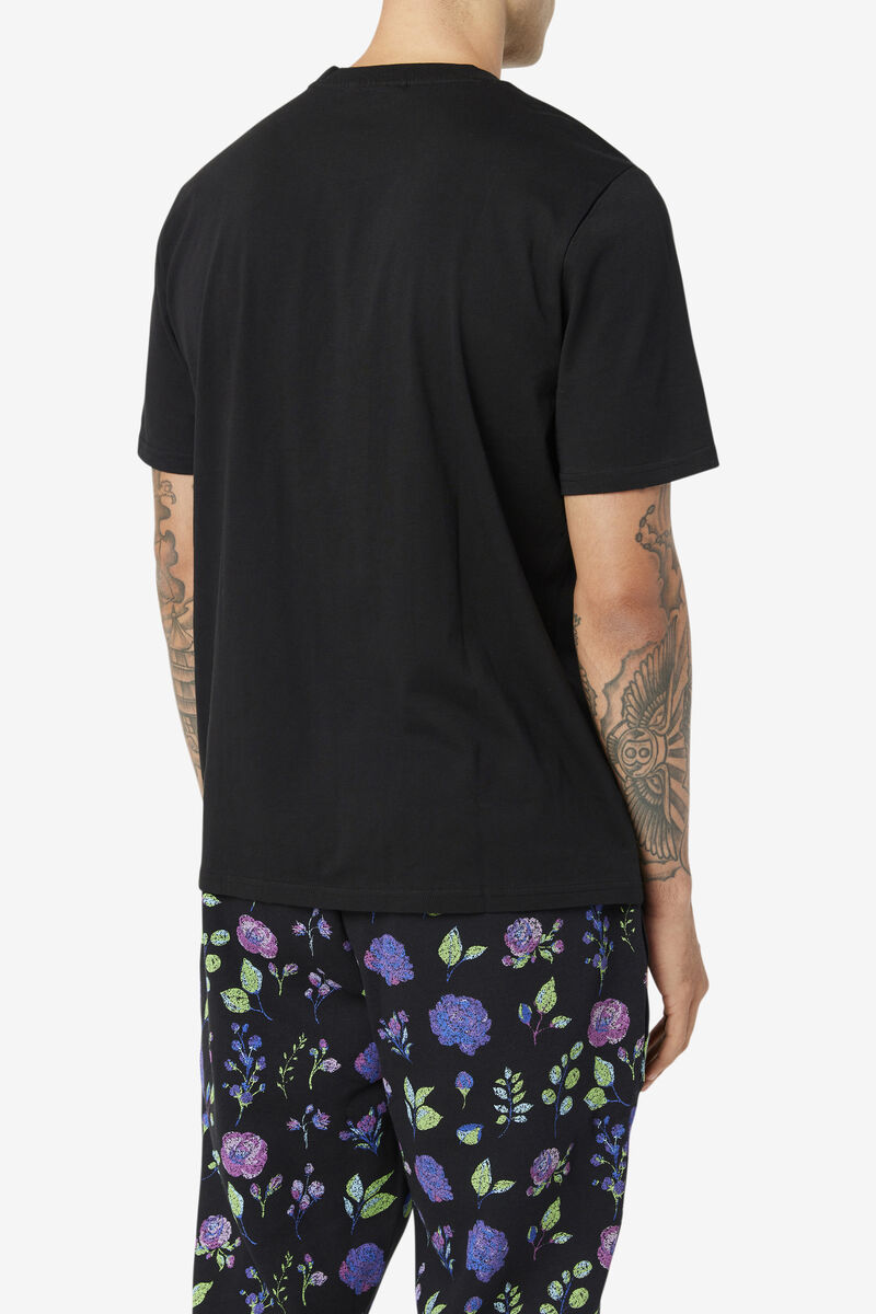 Men's Fila Saranac T Shirts Black | ZZYjFaNCmSt