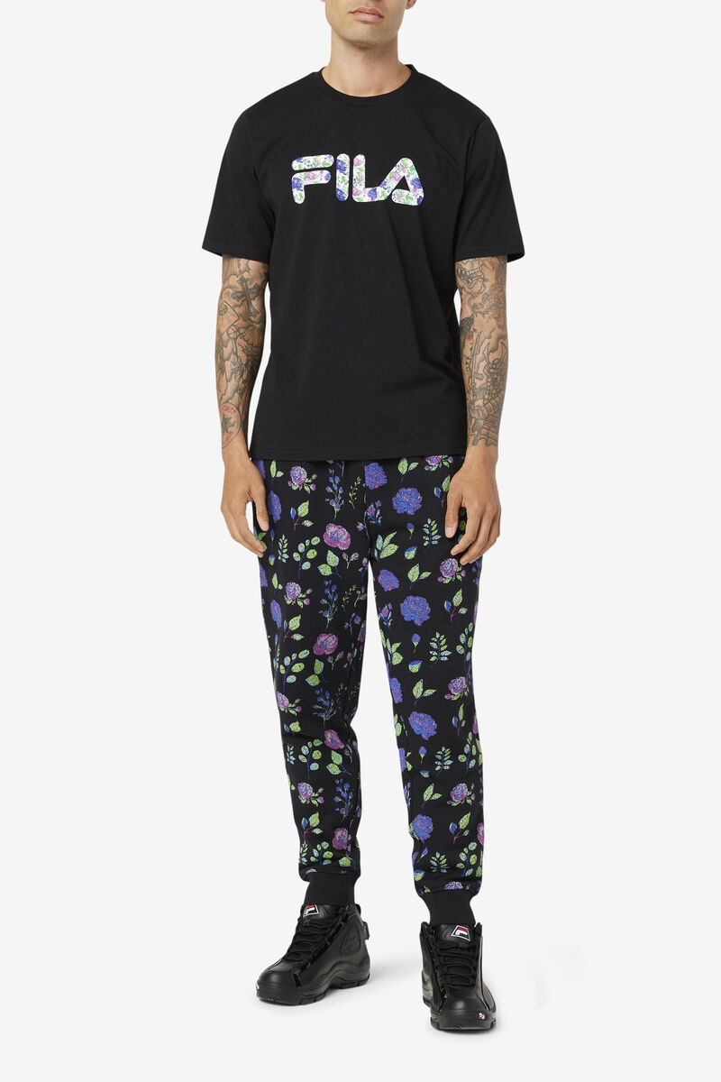 Men's Fila Saranac T Shirts Black | ZZYjFaNCmSt