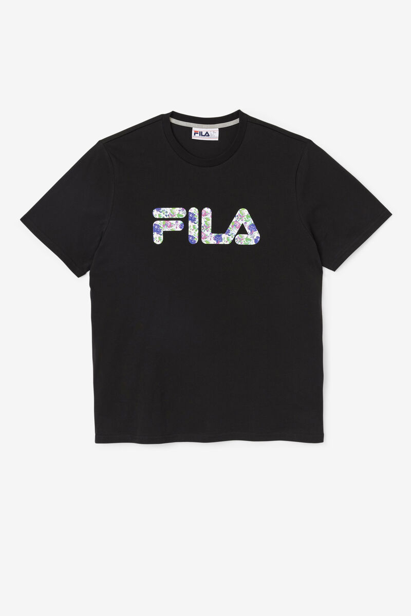 Men\'s Fila Saranac T Shirts Black | ZZYjFaNCmSt