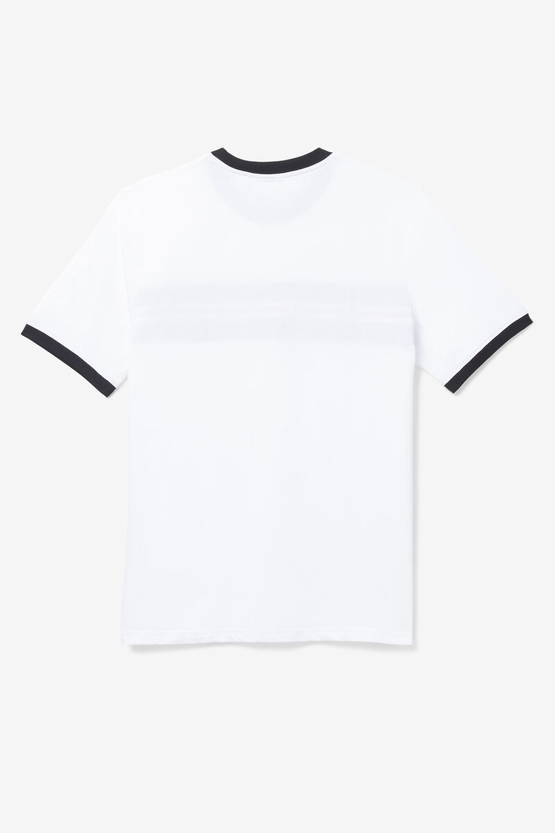 Men's Fila Silver T Shirts White / Black / Red | 3RzQi4byIBr