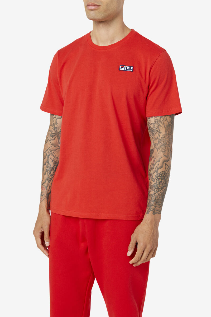 Men's Fila Skylar T Shirts Red | E13zN2ZlaMV