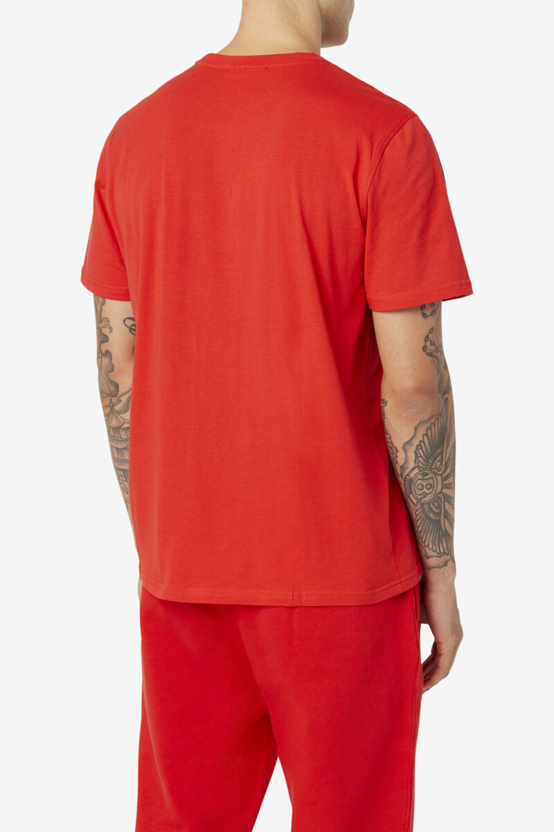 Men's Fila Skylar T Shirts Red | E13zN2ZlaMV