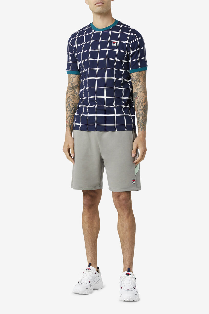 Men's Fila Slate Ringer T Shirts Navy / White | 7Ej9mSFPmhl