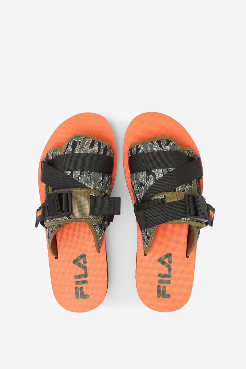 Men's Fila Sol-slide V2 Camo Slides Black / Olive | 7pf4hEViMPG