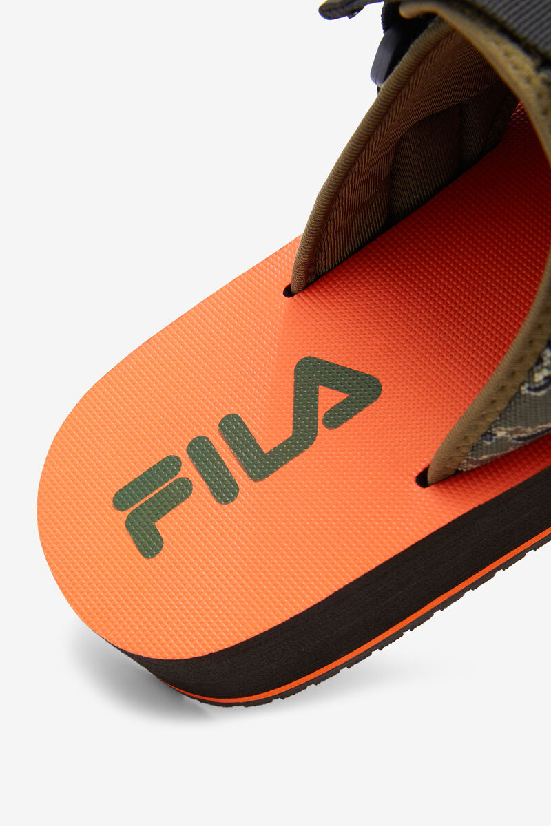 Men's Fila Sol-slide V2 Camo Slides Black / Olive | 7pf4hEViMPG