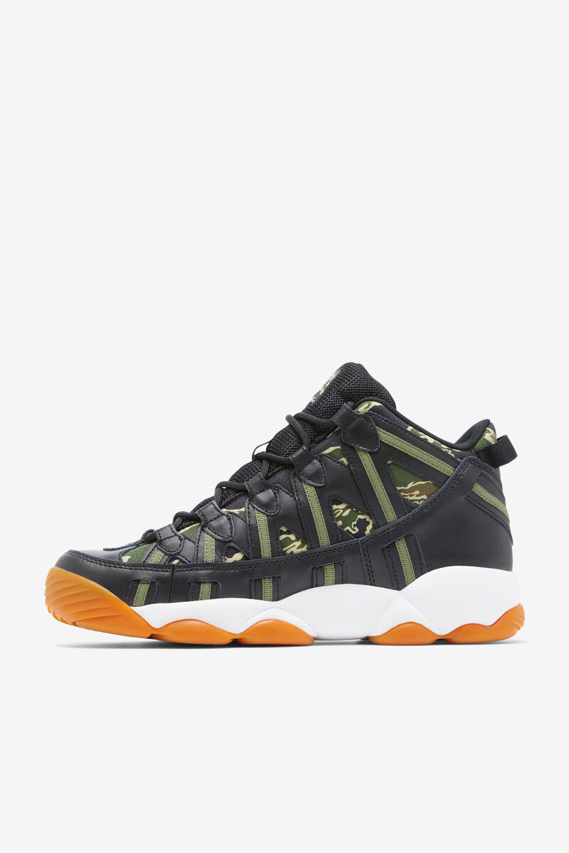 Men's Fila Stackhouse Shoe With Camo Detail | Fila Sneakers Black / White | 5NCKLDTcNWN