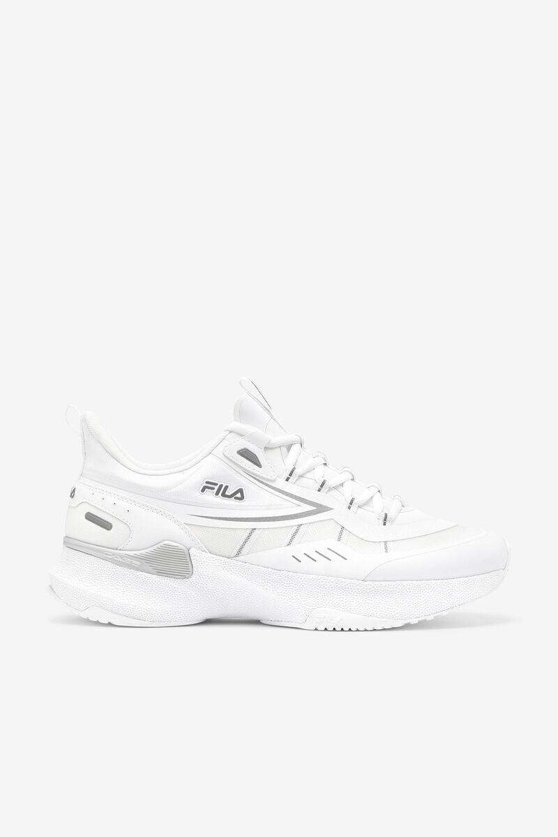 Men\'s Fila Tactik 5 Nucleus Tennis Shoe | Fila Sneakers White / Metal Silver / White | 8eiZ4XcAB8K