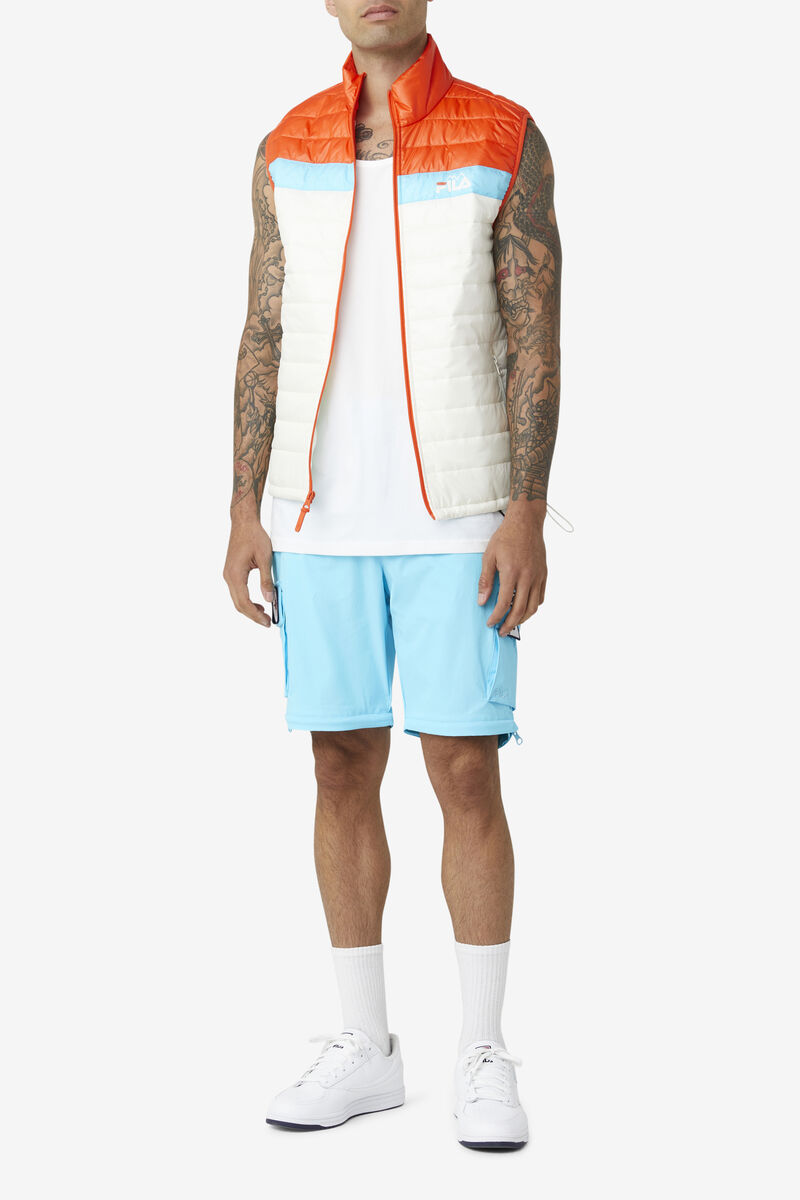 Men's Fila Tri Vest Jackets Orange / Blue | d9ASpU66why