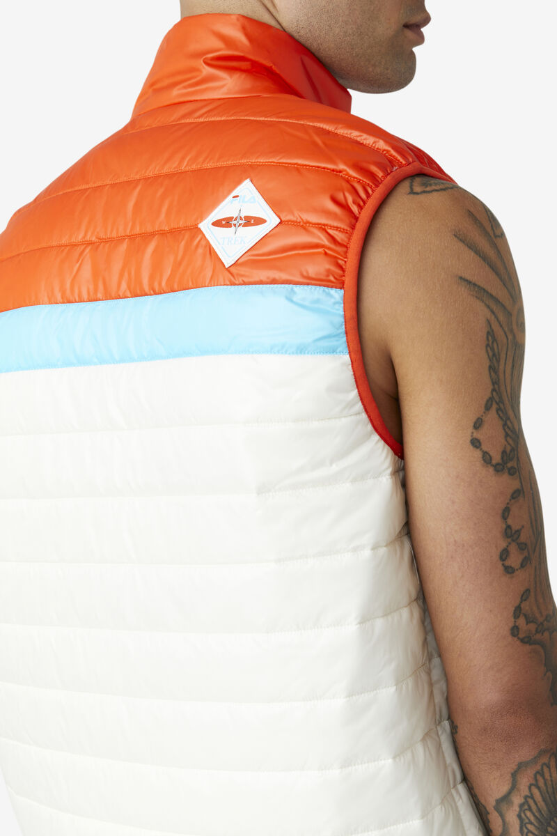 Men's Fila Tri Vest Jackets Orange / Blue | d9ASpU66why