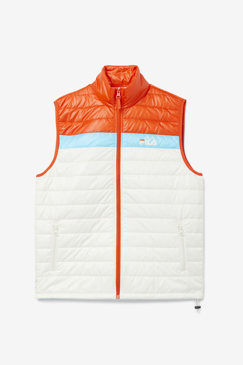 Men\'s Fila Tri Vest Jackets Orange / Blue | d9ASpU66why