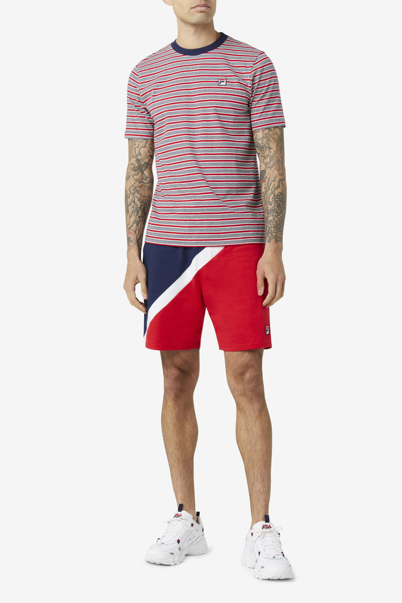 Men's Fila Tux Striped T Shirts Navy | V9sEacoMOmY