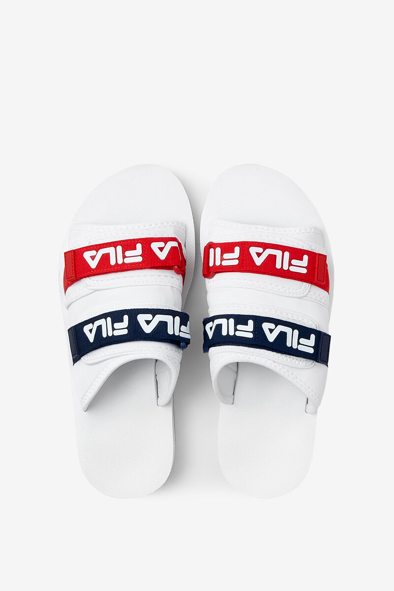 Men's Fila Utility Silde Sandals White / Navy / Red | WrSqfe9F1hn