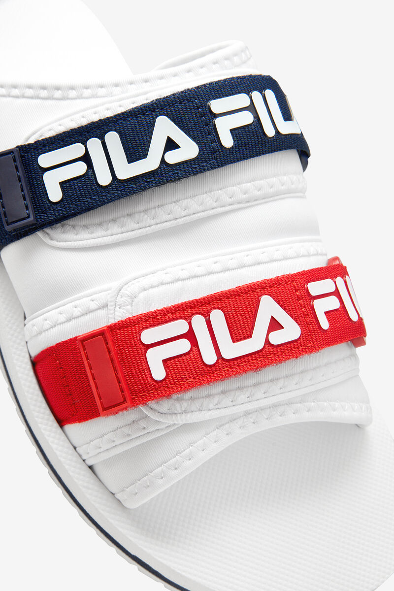 Men's Fila Utility Silde Sandals White / Navy / Red | WrSqfe9F1hn