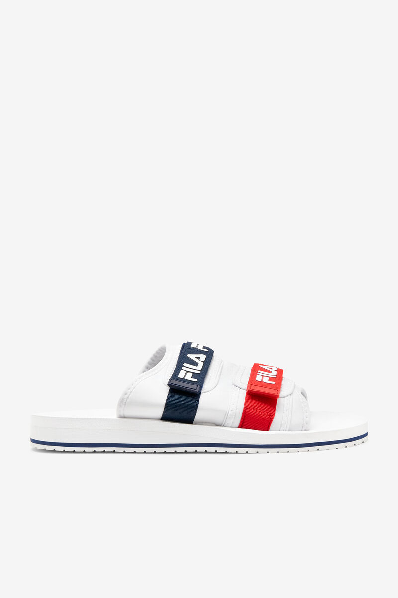 Men\'s Fila Utility Silde Sandals White / Navy / Red | WrSqfe9F1hn