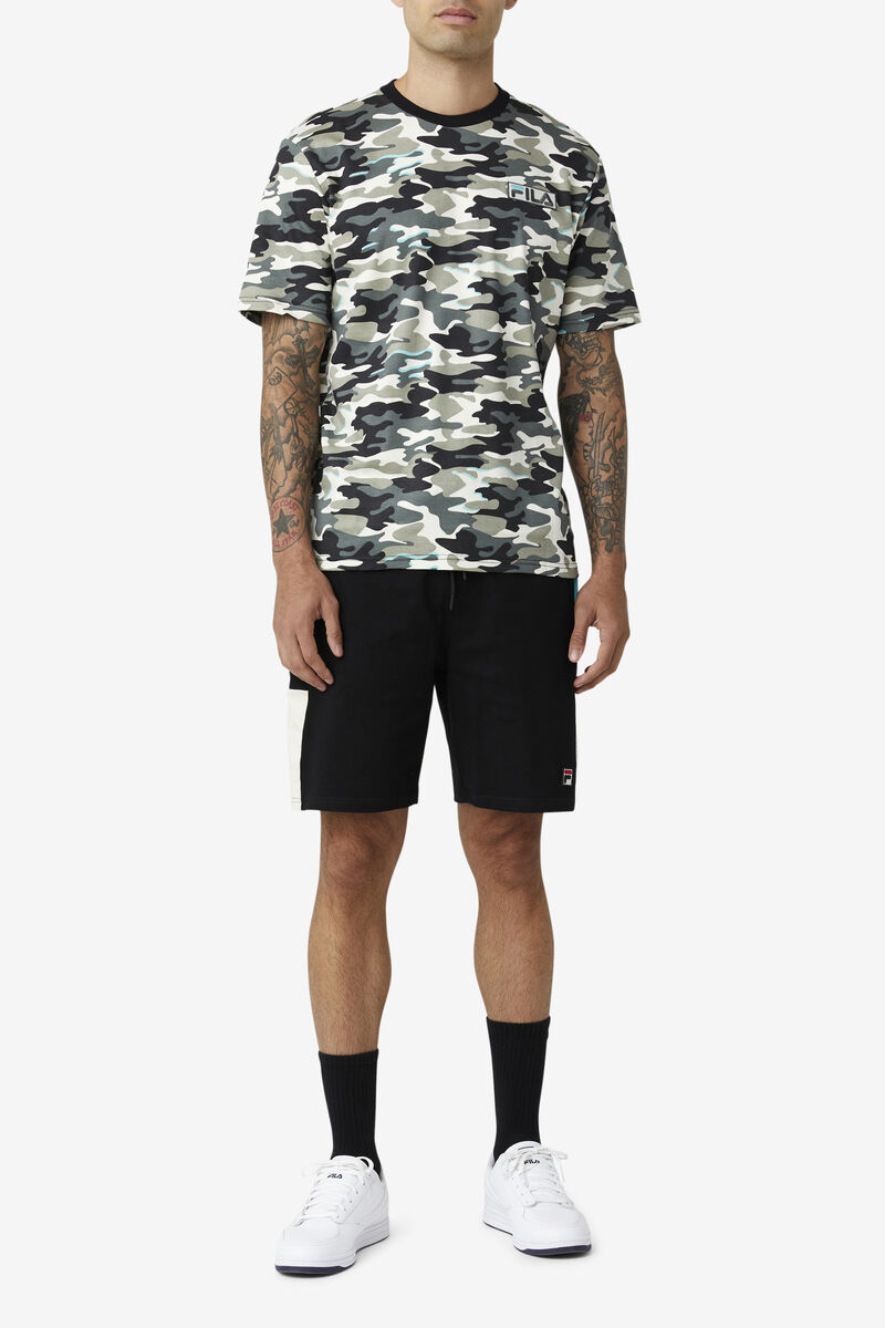 Men's Fila Valentine Camo T Shirts Black | FZWwiDUHhwb