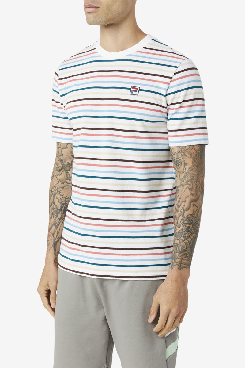 Men's Fila Vara T Shirts White | HjKF42SLOvZ