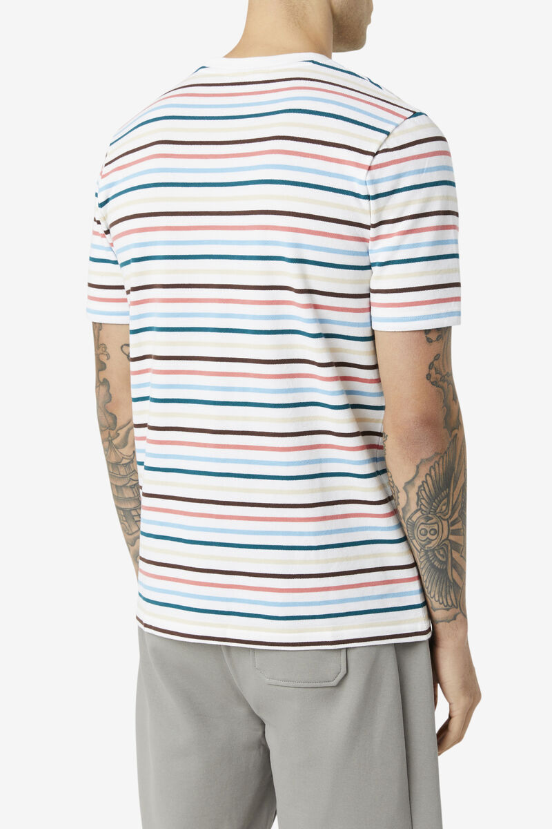 Men's Fila Vara T Shirts White | HjKF42SLOvZ