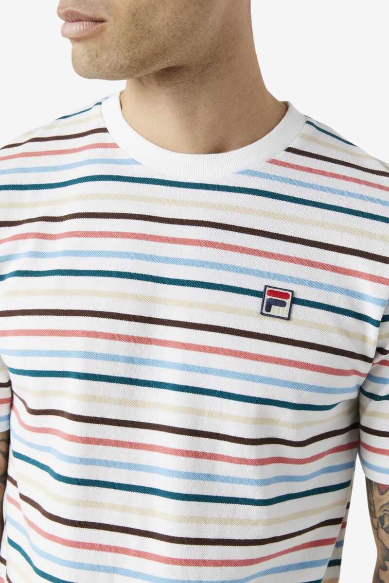 Men's Fila Vara T Shirts White | HjKF42SLOvZ