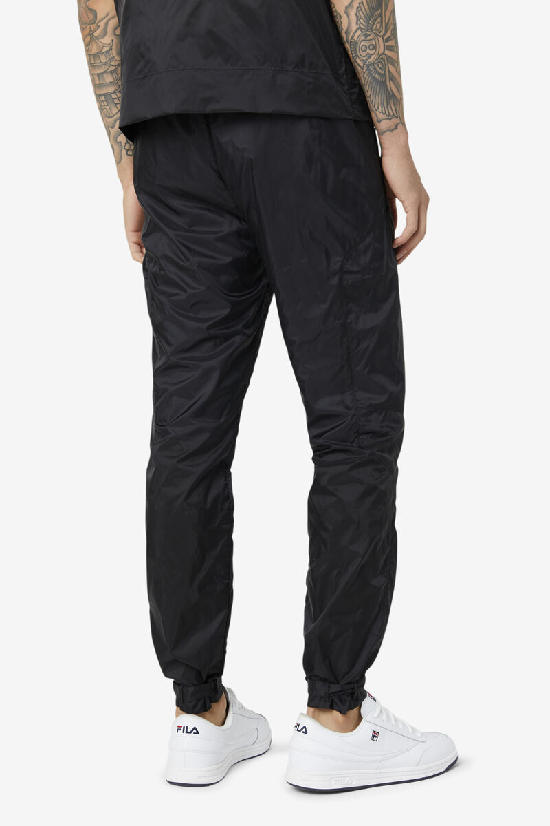 Men's Fila Vega Wind Pant Tracksuits Black / White / Black | sqknAkjQ6lI
