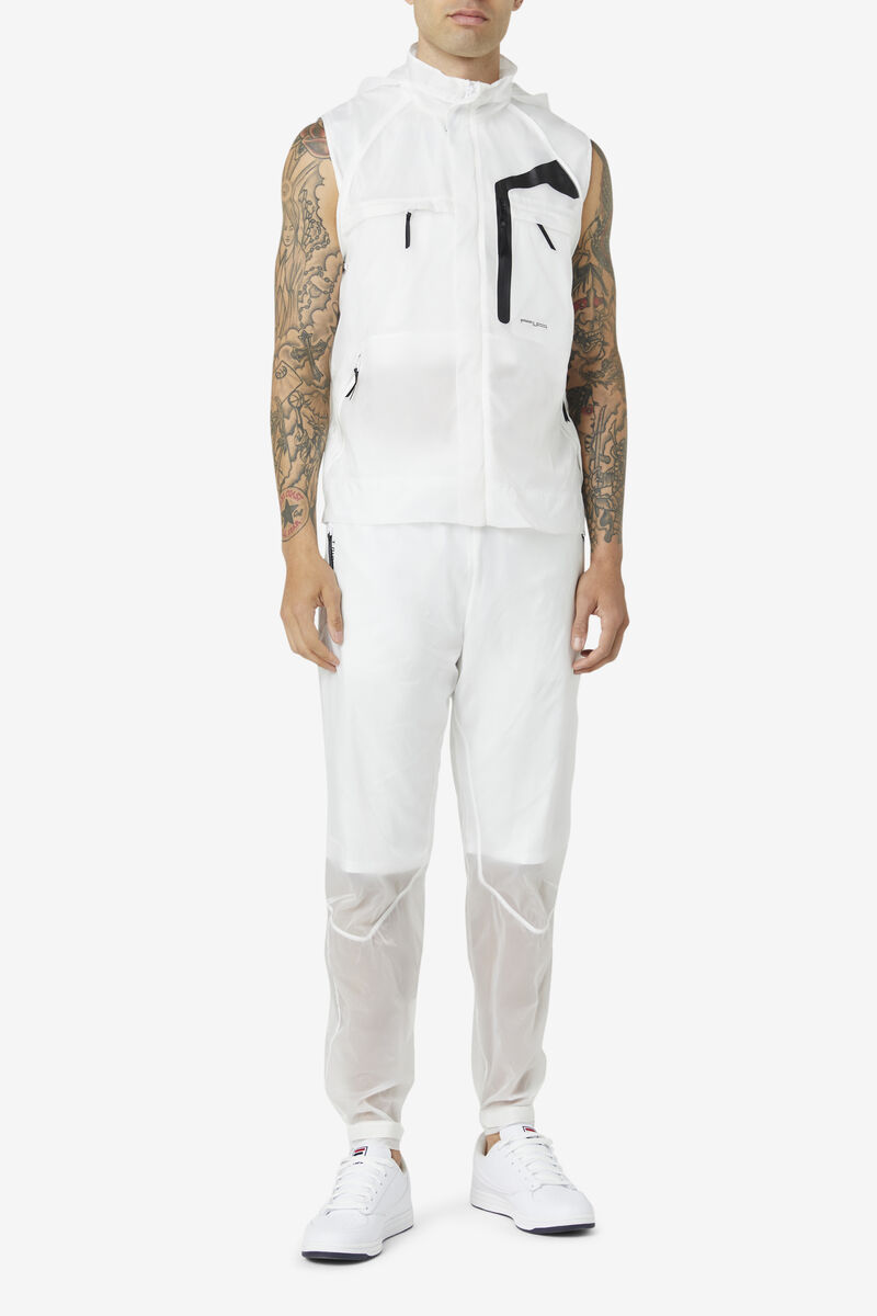 Men's Fila Vega Wind Pant Tracksuits White / Black | BjTMJoCk79B