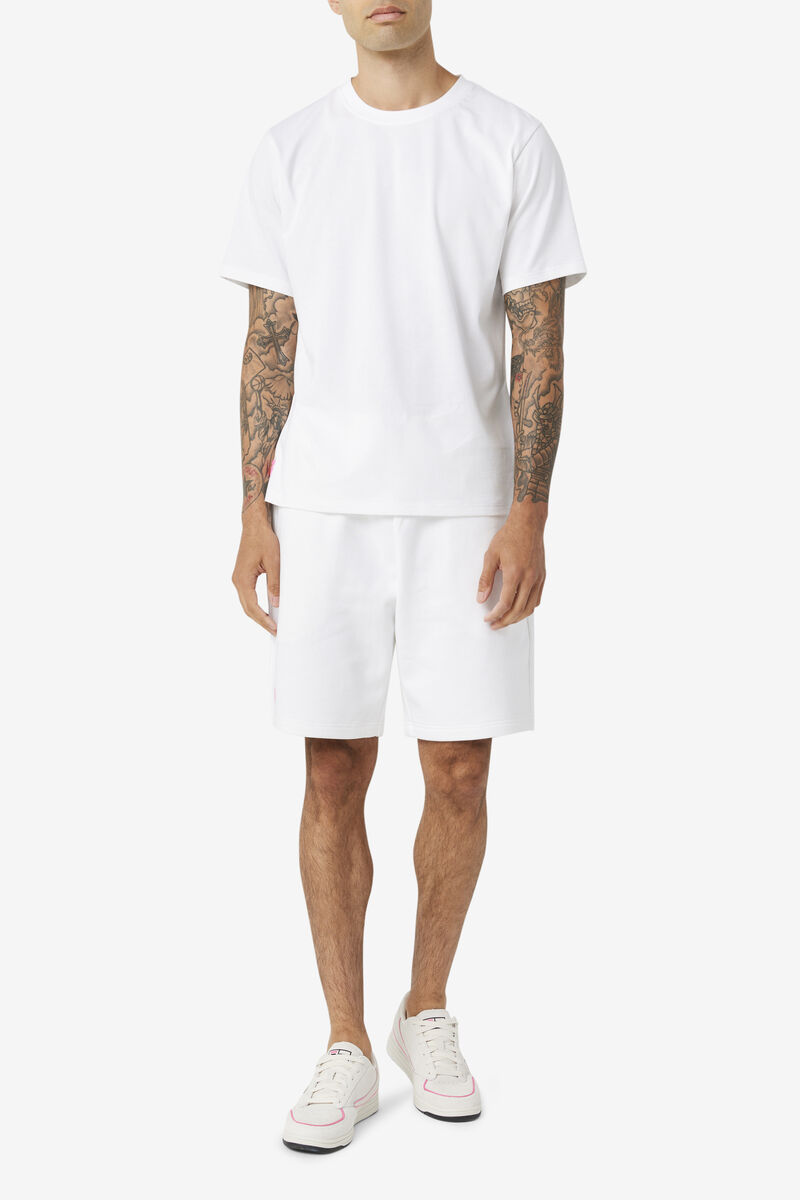 Men's Fila Vinny T Shirts White / Pink | VBpMt9PNZiy