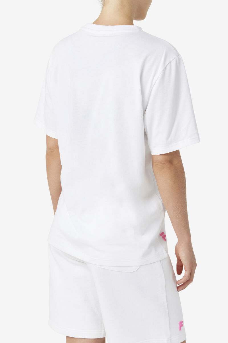 Men's Fila Vinny T Shirts White / Pink | VBpMt9PNZiy