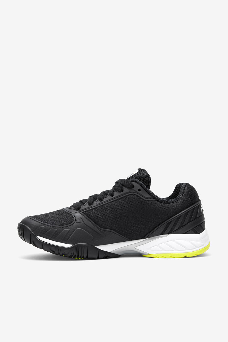 Men's Fila Volley Zone Sport Shoes Black / White / Yellow | wDB7PNrQjQF