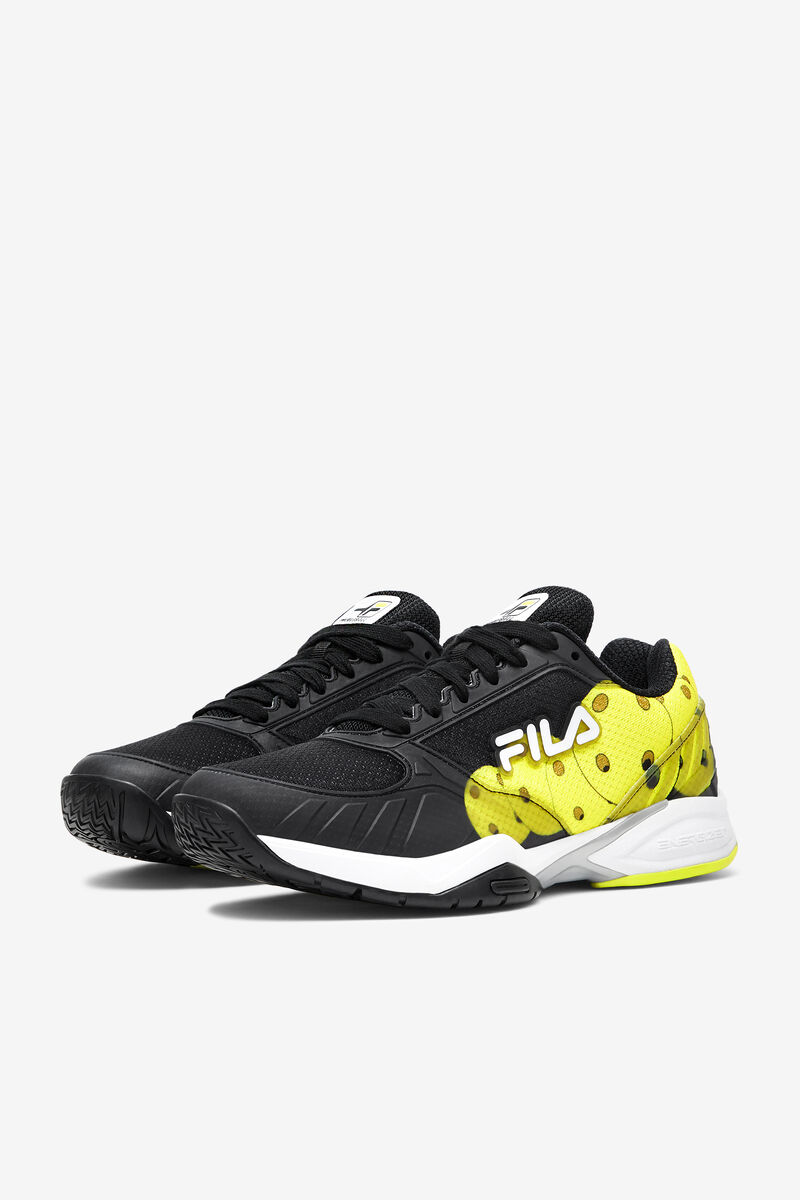 Men's Fila Volley Zone Sport Shoes Black / White / Yellow | wDB7PNrQjQF