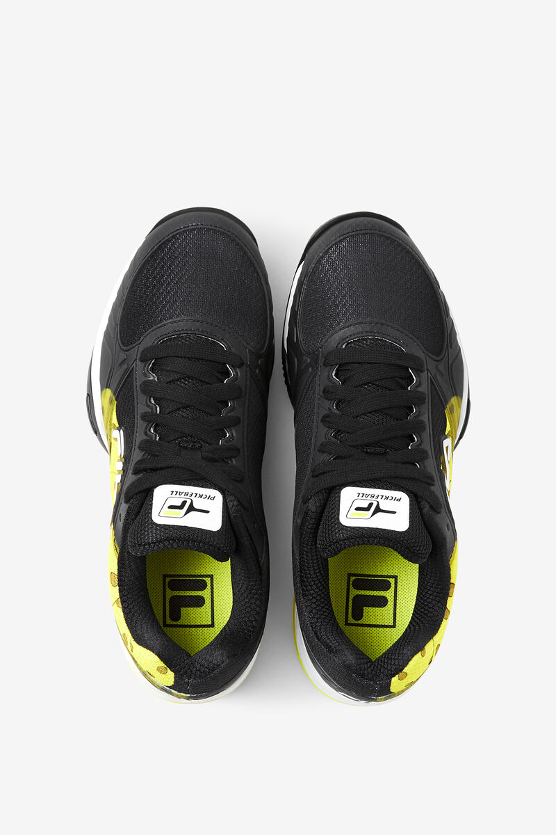 Men's Fila Volley Zone Sport Shoes Black / White / Yellow | wDB7PNrQjQF