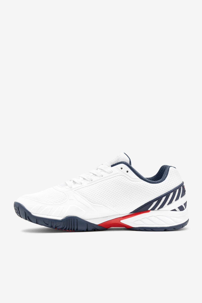 Men's Fila Volley Zone Sport Shoes White / Navy / Red | izUrmZtsNTW