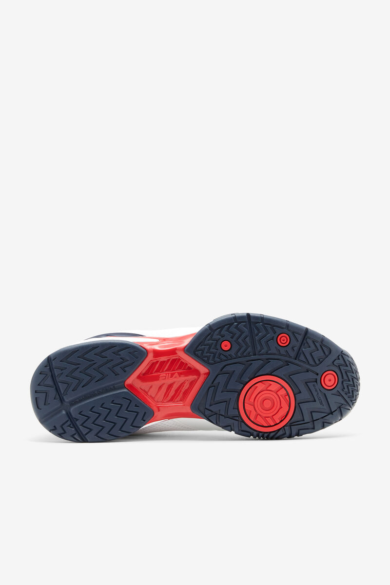 Men's Fila Volley Zone Sport Shoes White / Navy / Red | izUrmZtsNTW