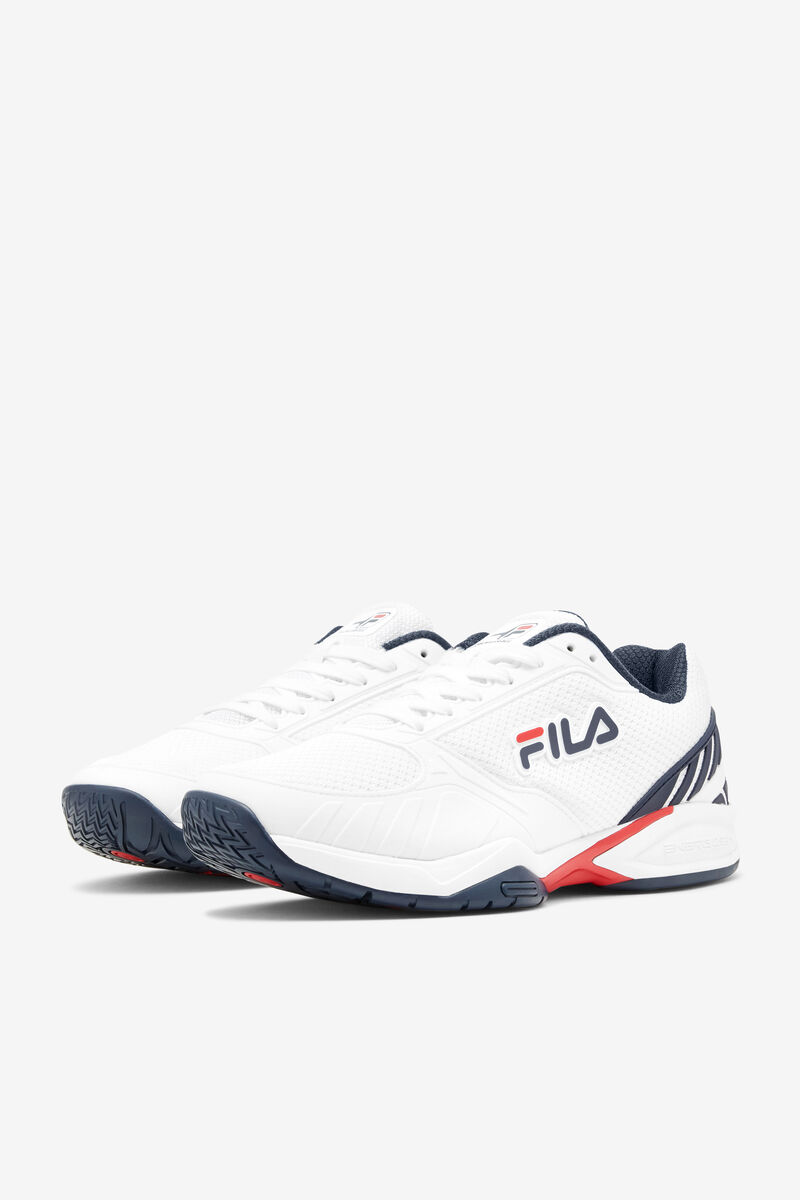 Men's Fila Volley Zone Sport Shoes White / Navy / Red | izUrmZtsNTW
