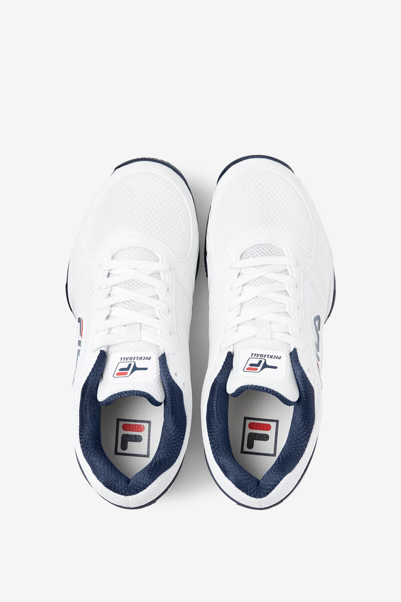 Men's Fila Volley Zone Sport Shoes White / Navy / Red | izUrmZtsNTW